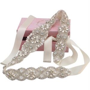 Elegant Crystal Embellished Bridal Belt / Sash